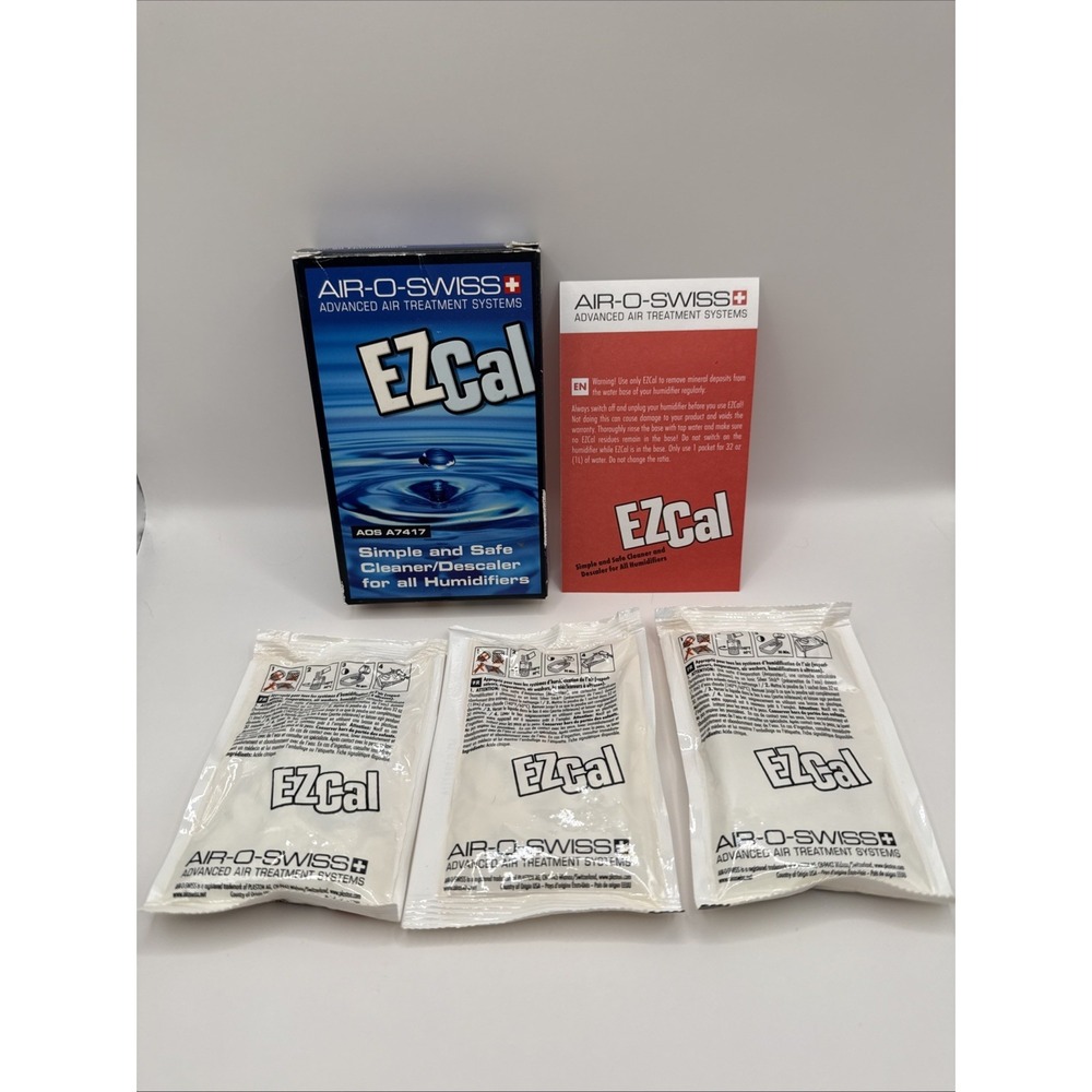 Boneco Air-O-Swiss EZ Cal Humidifier Cleaner Descaler A7417 3pk‎ NOS